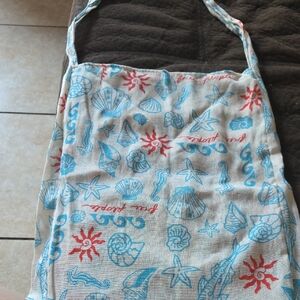 Free People Blue and Red Patterned Tote Bag